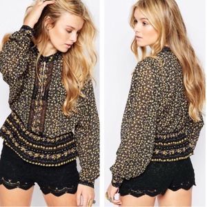 Free People If I Had You Beaded Blouse